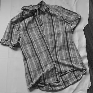 Guess Med Light Grey Button Short Sleeve Shirt